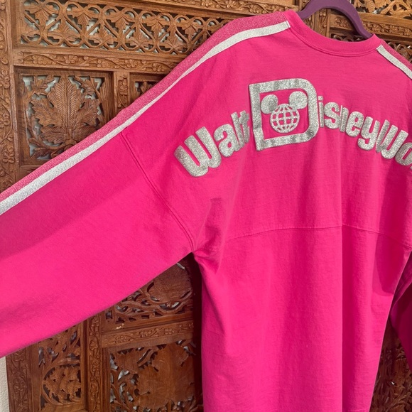 Spirit Jersey Disney World Disney Parks Bright Pink Silver Accents Womens Large - Picture 3 of 10